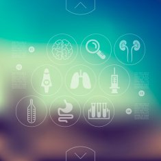 medicine infographic with unfocused background N25