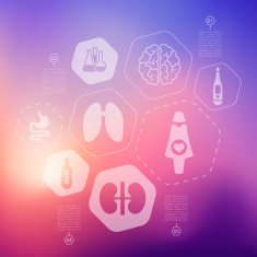 medicine infographic with unfocused background N27