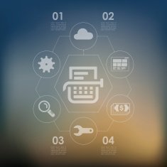 business infographic with unfocused background N131