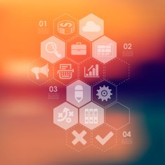 business infographic with unfocused background N134