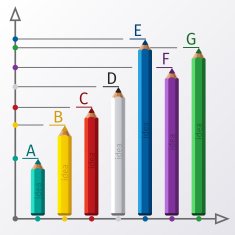 Education pencil staircase infographics option N2