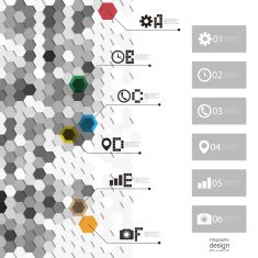 Infographic template for business design hexagonal design vector illustration N8