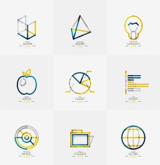 Minimal thin line design web icon set N8