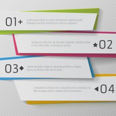 Modern paper numbered banners color Design template