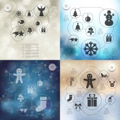 Christmas infographic with unfocused background N152