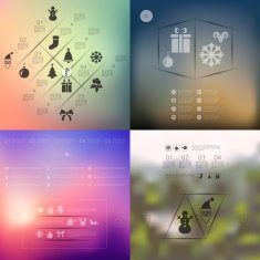 Christmas infographic with unfocused background N155