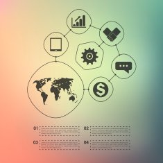 business infographic with unfocused background N135