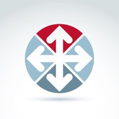 Vector abstract round icon with four arrow symbol N2