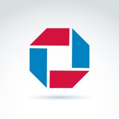 Bright composite corporate geometric element