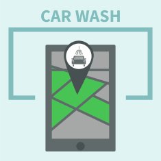 Icon flat element design car wash