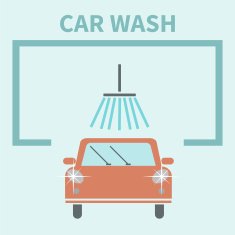 Flat Car wash icon