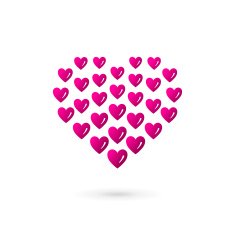 Heart symbol emblem icon design template
