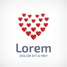 Heart symbol emblem icon design template N5