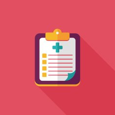 clinical record flat icon with long shadow