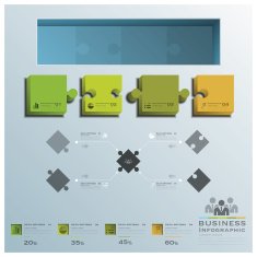 Modern Jigsaw Puzzle Business Infographic Background