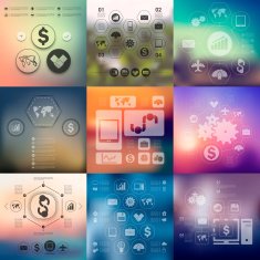 business infographic with unfocused background N139