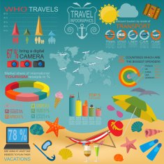 Travel Vacations Beach resort infographics N20