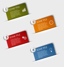 Info graphic rectangular labels in your pocket