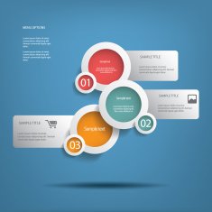 Round white infographic elements N6