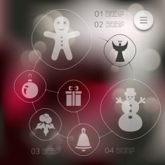 Christmas infographic with unfocused background N158