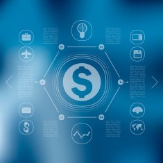 business infographic with unfocused background N144