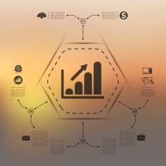 business infographic with unfocused background N145