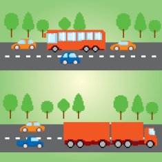 Pixel transportation infographic set Old school computer graphic style