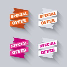 Paper banners or ribbons Special offer