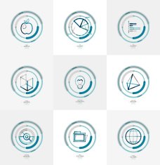 Minimal thin line design web icon set N13