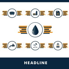 Set vector icons of fuel and petroleum industries