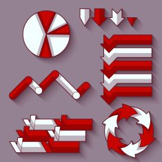 Vector set of arrows and diagram for infographic