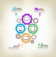 infographic gears Digital Technology