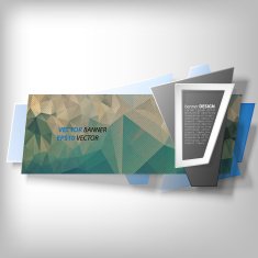 Infographic banner origami styled vector N17