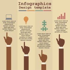 Infographic template with hands and text Vector