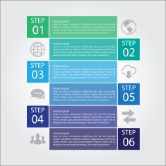 Vector flat lines and numbers design template N2
