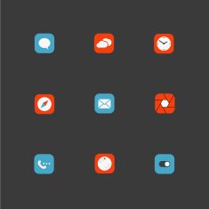 Color interface icons collection N3