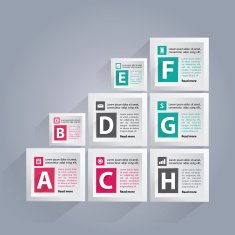Infographics background with white cubes