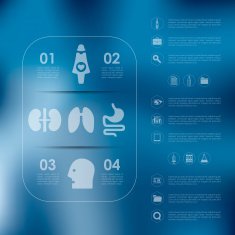 medical infographic with unfocused background N38