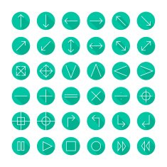 Vector thin icons set for web and mobile Line arrows N2