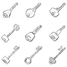 Vector Set of Sketch Keys Icons N2