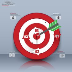 Abstract 3D digital business circle Infographic N5