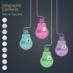 Infographic Bulb with Idea & Success Concept