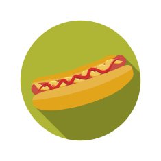 Flat Design Concept Hot Dog Vector Illustration With Long Shadow N2