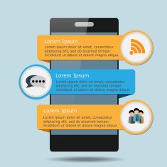 Smartphone Infographic with Communication Symbol
