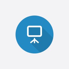 board Flat Blue Simple Icon with long shadow