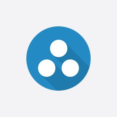 circle diagram Flat Blue Simple Icon with long shadow
