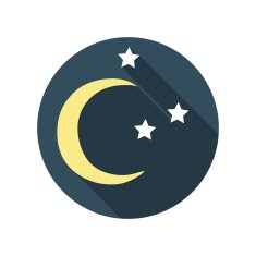 Flat Design Concept East Moon with Stars Vector Illustration Wit