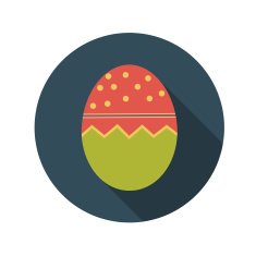 Flat Design Concept of Easter Eggs Vector Illustration With Long