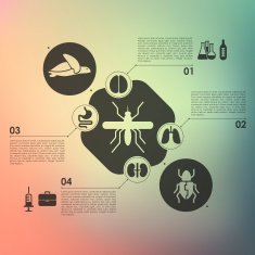 veterinary infographic with unfocused background N37