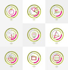 Minimal thin line design web icon set N16